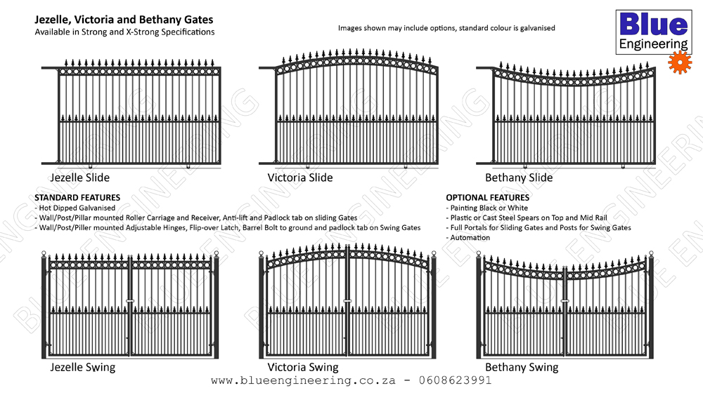 Blue Engineering Standard Driveway Gate Styles