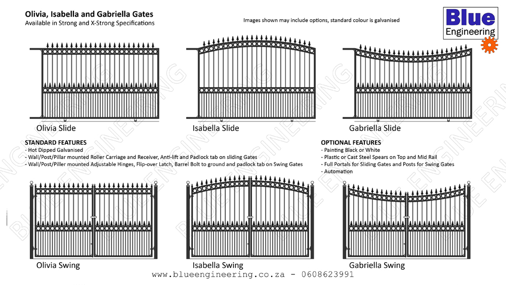 Blue Engineering Standard Driveway Gate Styles